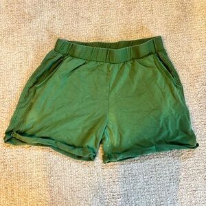 LA Relaxed Green Tencel Shorts - size S